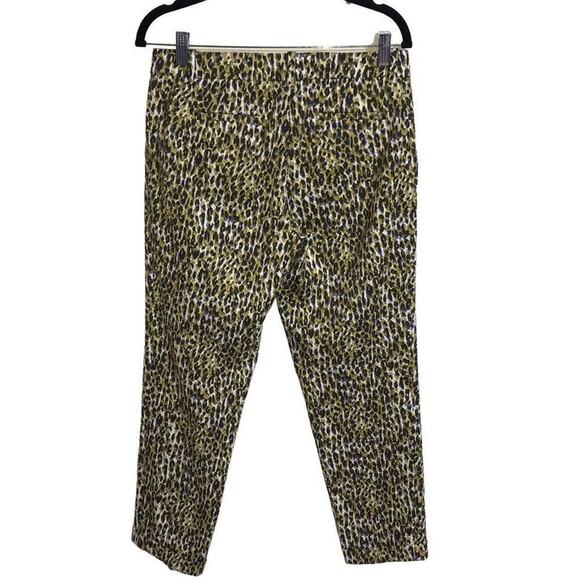 J. Crew Women's Cafe Capri Animal Print Mid-Rise Pants Size 2 Stylish & Comfy - Picture 2 of 9